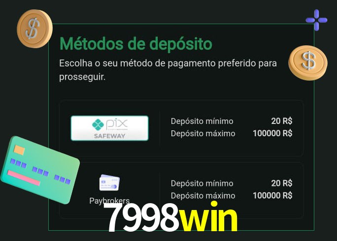 O cassino 7998win oferece uma grande variedade de métodos de pagamento